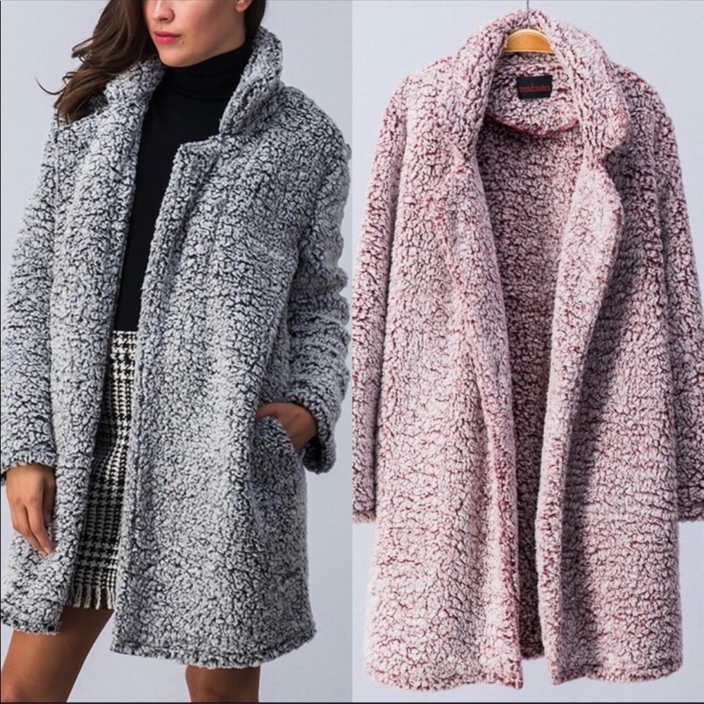 ✨LAST ONE✨Super Soft Two Tone Sherpa Long Coat - Picture 2 of 8